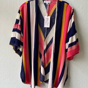 Grace and Lace! Colorful striped cover up or kimono brand new with tags!